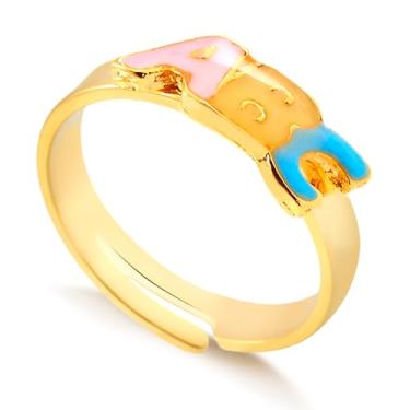 Imagem de Anel Infantil ABC Dourado Ajustável – Anel Educativo com Letras Coloridas para Criança