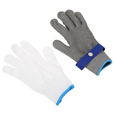 Imagem de Luvas de Segurança Anti -corte de Nível 5 Proteção à Mão de Aço Inoxidável Universal (S)