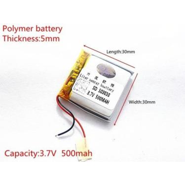 Imagem de Bateria Rastreador  3,7v   500mah 5mm X 30mm X 30mm 2 Fios , - bgb