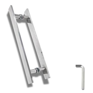 Imagem de Puxador Para Portas Pivotantes De Madeira/Vidro de Correr Alumínio Inoxidável Diversos Tamanhos - Bruen (90cm (70cm Entre os Furos))