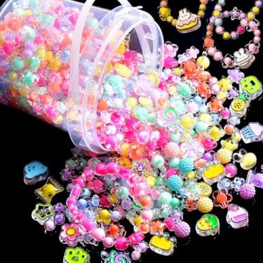 Imagem de Conjunto de contas de acrílico Kawaii, pacote a granel de 500 g, lindas contas de plástico para pulseira de telefone, chaveiro 111 kg