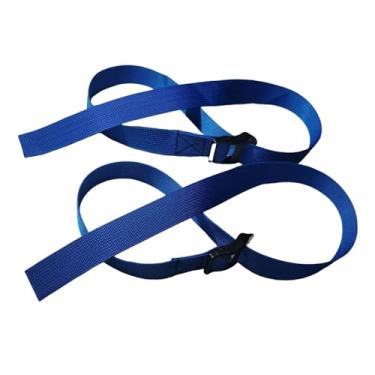 Imagem de KiBcsLic 2x Correias para pés de máquina de remo 76 cm Bandas fixas fáceis de instalar Reutilizáveis ​​Academia esportiva doméstica portátil Multifuncional, Preto