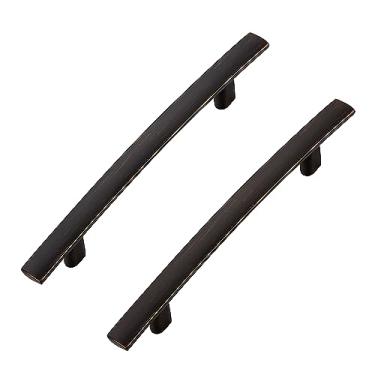Imagem de Ravinte Decor Pacote com 30 puxadores de armário com orifício central de 10 cm – Puxadores curvos de armário de bronze polido a óleo para armário de cozinha, puxadores sólidos para armário de cozinha, armário, gaveta, arco, ferragens
