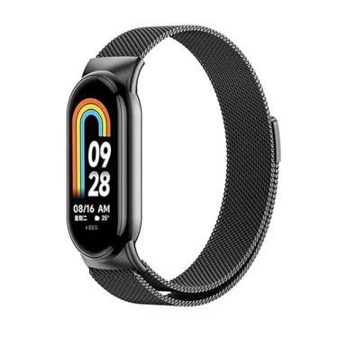 Imagem de Pulseira de Aço Metal Milanesa Fecho Magnético para Xiaomi Mi Band 10 (Preto)