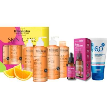 Imagem de Kit Skincare Vitamina C Anti Idade Rhenuks, Sérum Rosa Mosqueta Clarea