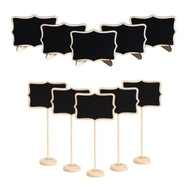 Imagem de YUANGUNGUN Conjunto de 10 placas de mini quadro-negro para festa, buffet, casamento, mesa, número, quadro de mensagens, decoração de eventos, placas de comida perfeitas para decoração de buffet e