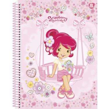 Imagem de Caderno Universitário, Animativa, 1 matéria, 80 folhas, Capa Dura - Glitter, Moranguinho, Pacote com 4