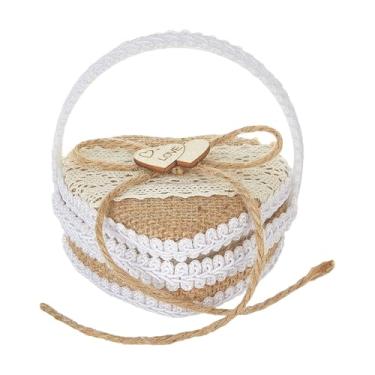 Imagem de Lilihuimaoyi Caixa para Alianças, Cesta para Alianças, Porta-alianças, Armazenamento para Alianças, Dia Do Casamento, 10cmx9.5cm