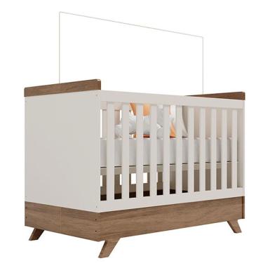 Imagem de Berço Americano Retro Vitória Off White Carvalho Carolina