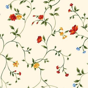 Imagem de Papel de Parede Adesivo Floral Bege - 201 - Multimpressão