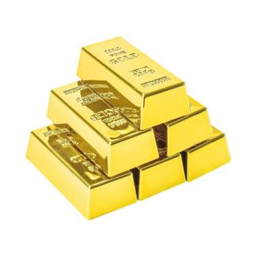 Imagem de Peso De Papelaria Em Formato De Barra De Ouro, Imitação De Ouro Brilha