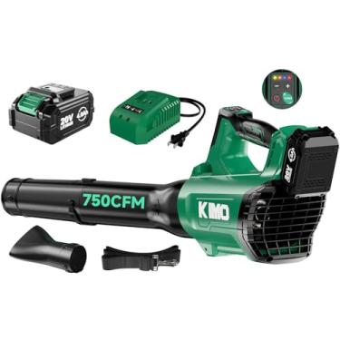 Imagem de K I M O. Soprador de folhas leve operado por bateria, 200 CFM 170 MPH, inclui bateria 1x2.0, carregador e tubo de extensão para manutenção do gramado