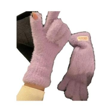 Imagem de Luvas de Inverno para Casal - Caxemira Quente, Luxo e Design Split Fin