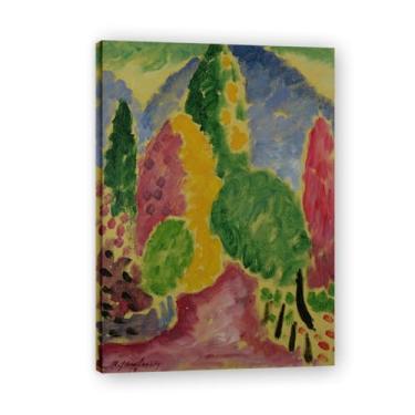 Imagem de Pôster de arte expressionista (sem título 39) por Alexej von Jawlensky. Pinturas a óleo famosas. Decoração de parede de sala de estar ou escritório. Moldura interna 50 x 70 cm - 19,6 x 27,5 pol
