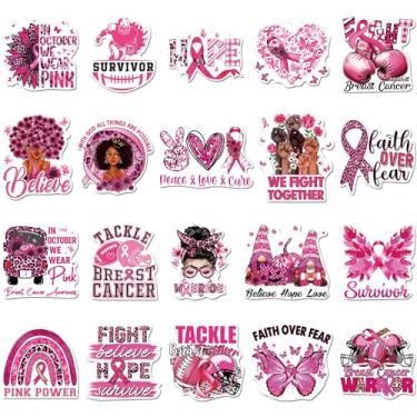 Imagem de 20 peças de ímãs de geladeira de conscientização do câncer de mama, fita rosa, decorações magnéticas de geladeira, inspiradores, motivacionais, presentes para mulheres, apoiadoras de sobreviventes