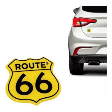 Imagem de Adesivo Amarelo Route 66 Emblema Decorativo Resinado - no-brand