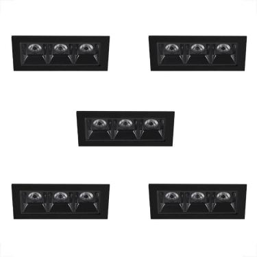 Imagem de 5 Mini Spot De Embutir Triplo Led Recuado Downlight Bet58