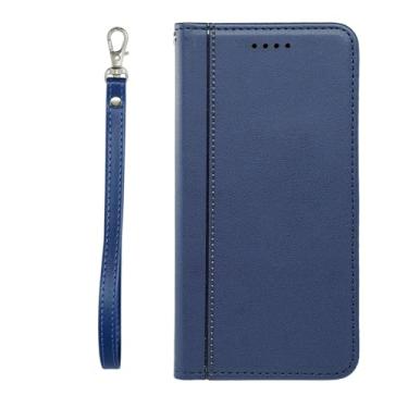 Imagem de TNKISRY KISRY Capa flip para Oukitel C65 carteira com compartimentos para cartões, bolso magnético com zíper PU capa à prova de choque, [17 cm] Design de ajuste fino para uso diário, azul