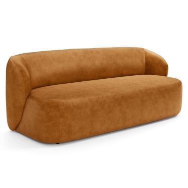 Imagem de Sofá 2 Lugares Orgânico Para Sala de Estar Living 170cm Heidy F04 Couríssimo Whisky - Lyam Decor