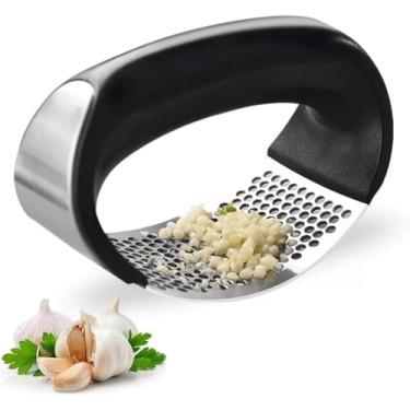 Imagem de Espremedor e Amassador de Alho Utensílios de Cozinha Aço Inox ABS
