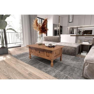 Imagem de Mesa de Centro Retangular com 1 Gaveta em Madeira Maciça Cera Carvalho