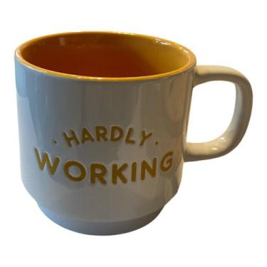 Imagem de Caneca Branca Hardly Working 350ml Cerâmica - Lyor