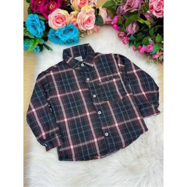 Imagem de Camisa Junina Xadrez Flanela/Flanelada Jhonas Cinza - Tecido Confortáv