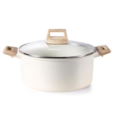 Imagem de Stock Pot CAROTE 6L antiaderente com tampa de granito branco sem PFOA