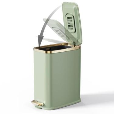Imagem de Lixeira CEROELDA Banheiro pequeno 5L/1.3L com tampa verde