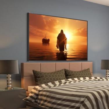 Imagem de Quadro Decorativo Jesus Anda Sobre As Águas - MeMoldura, Chassi Borda 