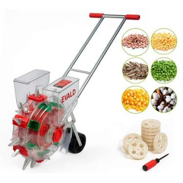 Imagem de Plantadeira Adubadeira Manual Giratória de Empurrar 14 Bicos Ajustávei