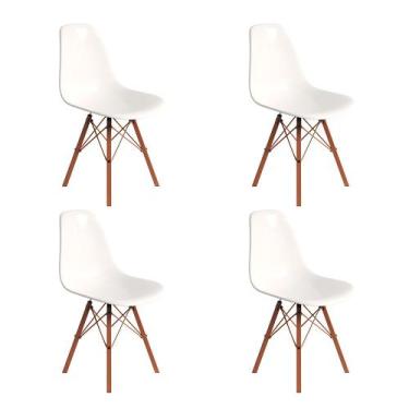 Imagem de Conjunto 4 Cadeiras Eames Design Moderno Tubo de Ferro Cobre Assento B