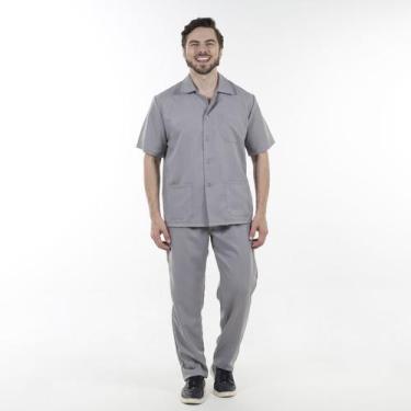 Imagem de Conjunto Masculino em Tecido Oxford para Serviços Gerais Jaleco Aberto