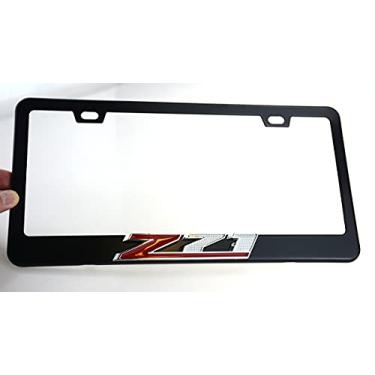 Imagem de 1x Z71 Emblema 3D preto inoxidável moldura placa de licença substituição de tampa de parafuso livre de ferrugem para Z71 (preto cromado vermelho)