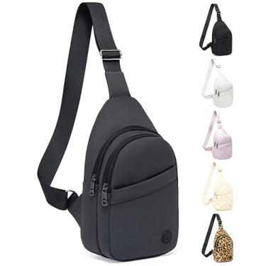 Imagem de MAXTOP Bolsas transversais pequenas para mulheres e homens, leve, pochete para uso casual, ao ar livre, viagens, Cinza escuro, 11.5" x 6.6" x 3"