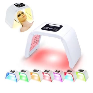 Imagem de Cabine Cromoterapia Facial com Luz de LED 7 Cores, Maquina Mascara Camâra Facial Terapeutica Fototerapia Estetica, Uso Domestico, Cuidados Com a Pele do Rosto, Rejuvenescimento, Flacidez, Rugas, Pescoço, Mãos, Corpo e Capilar