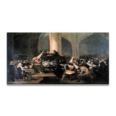 Imagem de LKXGRRSFG Inquisition SceneFrancisco De Goya Impressão em tela romântica espanhola - Obra-prima do influente pintor romântico 80 x 128 cm sem moldura