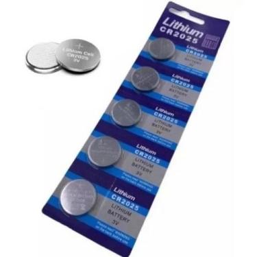 Imagem de Cartela c/ 5 Bateria de Lítio CR2025 3V LVCELL Pilha Moeda