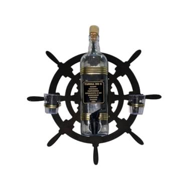 Imagem de Suporte para copos de vinho em estilo rústico Rodas Rum Bar decoração Churrasqueira Para servir bebidas Cozinha(Timão)