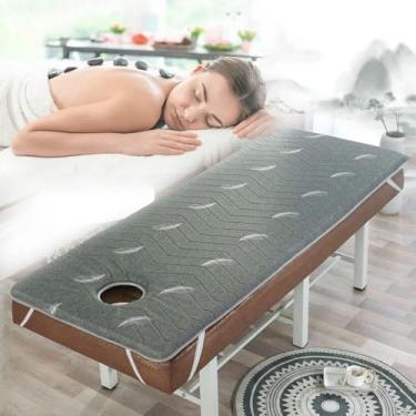Imagem de Colchão De Cama De Beleza/spa Com Faixas Elásticas, Mesa De Massagem De Cabeça Trapezoidal, Colchão Com Orifício De Respiração Facial, Almofada De Cama De Cílios, Style, 80x190cm