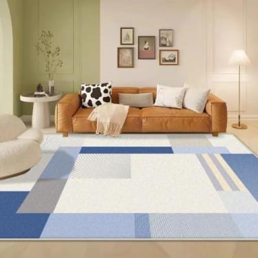 Imagem de Tapetes grandes para sala de estar, estilo simples, antiderrapantes, decoração de quarto, macios, laváveis, para sofá e mesa, fácil de limpar (3,2 x 6,5 pés (100 x 200 cm)/Flanela-6)