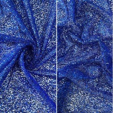 Imagem de Tecido Tule Com Glitter Pesado Explosão | 1,50m (Azul Royal,1m)