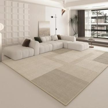 Imagem de Tapete creme para sala de estar, tapete luxuoso para quarto, cabeceira, carpete minimalista para casa (200 x 300 cm/X-QR 16)