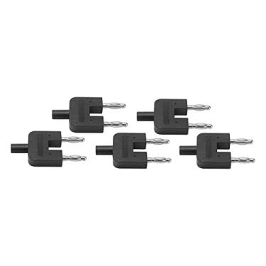 Imagem de Hyuduo Plugue de Banana Dupla de 4 Mm 5pcs Dica Dupla Banana Plug Double Row 1 Fêmea a 2 Macho Com Latão Banhado para Equipamentos Eletrônicos Inversores Industriais (Preto)