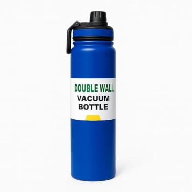Imagem de Garrafa Térmica de Água Inox 800ml Isolamento à Vácuo com Alça de Transporte e Tampa Antivazamento – Mantém Bebidas Frias ou Quentes por até 12h (Azul Marinho)