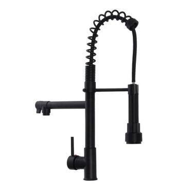 Imagem de Torneira Gourmet Cozinha Monocomando Luxo Dois Jatos Misturador Agua Fria Quente Aerador Mesa Pia Bancada Sofisticada