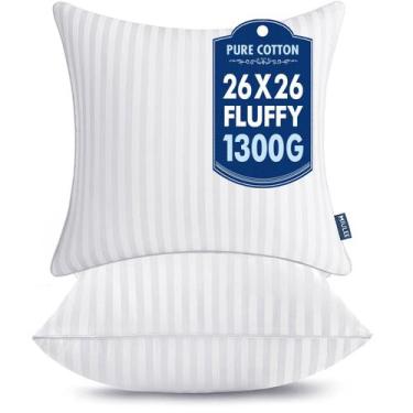 Imagem de Almofada MIULEE 66x66 cm, firme e fofa, conjunto de 2 capas de algodão