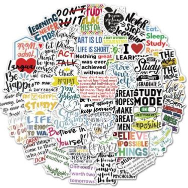 Imagem de Pacote de adesivos Ae Motivational Quote em preto e branco x50 - yiwei