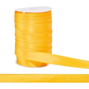 Imagem de letsinstyle 50 metros de largura 2 cm de largura dupla dobra viés fitas de viés de costura, fita de sarja de cetim amarelo macio, suprimentos de costura para costura encadernação bainha tubulação