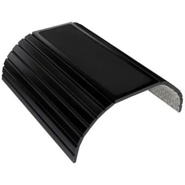 Imagem de Mesa dobrável de braço de sofá com suporte de bebida, organizador de apoio de braço de madeira, mesa lateral de sofá preto, mesa de lanche flexível